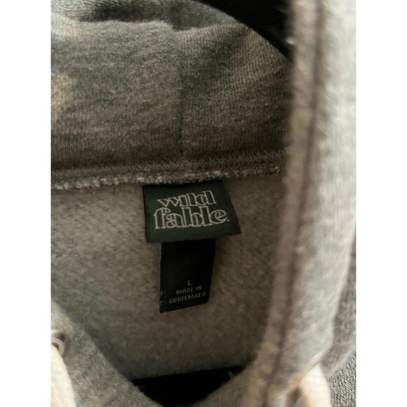 Wild Fable cropped gray hoodie sweatshirt Womens size Large - Picture 3 of 3